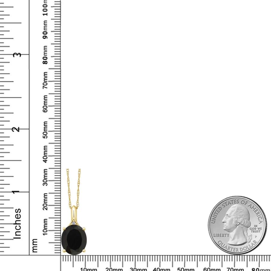 【並行輸入品】[Gem Stone King] 4.02カラット 天然 オニキス ネックレス レディース 天然 ダイヤモンド 14金 イエローゴの画像