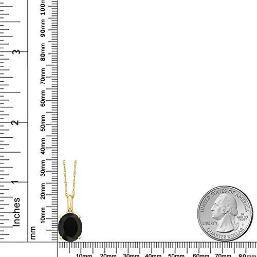 【並行輸入品】[Gem Stone King] 4.02カラット 天然 オニキス ネックレス レディース 天然 ダイヤモンド 14金 イエローゴの画像