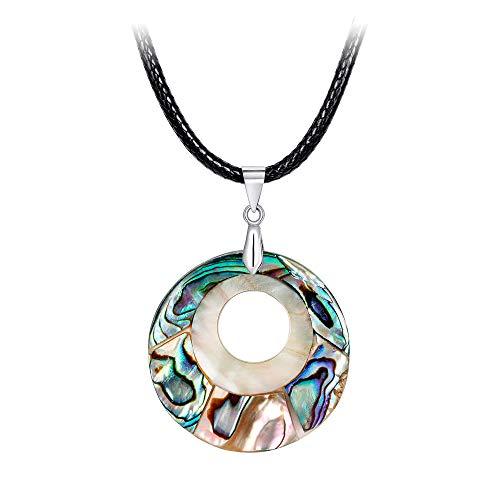 【並行輸入品】YAZILIND Sea Abalone Shell Pendant Necklace Alloy Hollow Curb Ch_1