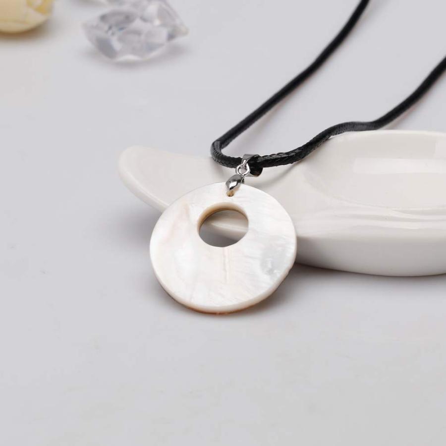 【並行輸入品】YAZILIND Sea Abalone Shell Pendant Necklace Alloy Hollow Curb Ch_6
