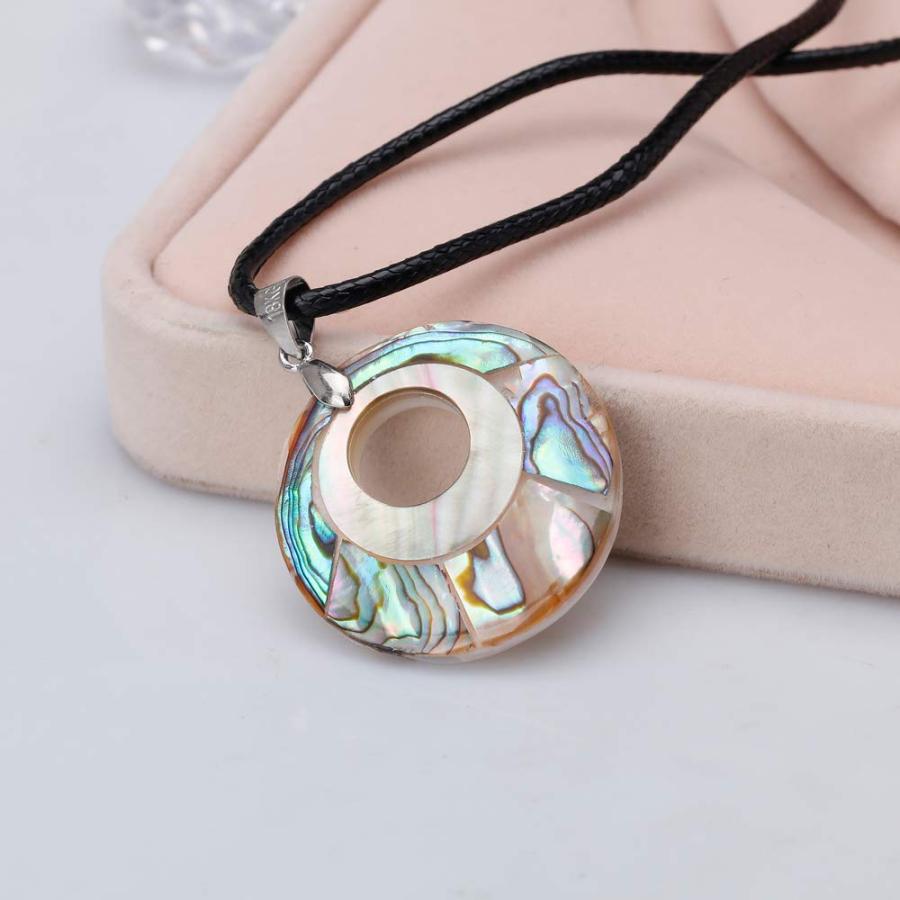 【並行輸入品】YAZILIND Sea Abalone Shell Pendant Necklace Alloy Hollow Curb Ch_9