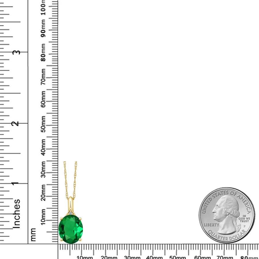 【並行輸入品】[Gem Stone King] 4.02カラット ナノエメラルド ネックレス レディース 天然 ダイヤモンド 14金 イエローゴの画像