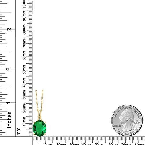 【並行輸入品】[Gem Stone King] 4.02カラット ナノエメラルド ネックレス レディース 天然 ダイヤモンド 14金 イエローゴの画像