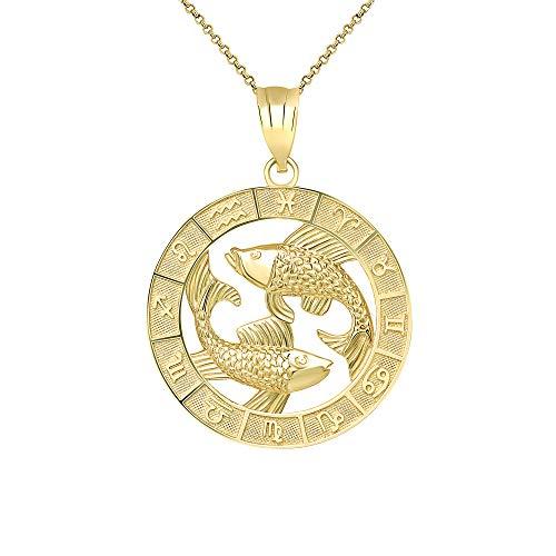 【並行輸入品】CaliRoseJewelry 14Kイエローゴールド 星座ペンダントネックレス CaliRoseJewelry 14k Yellの画像
