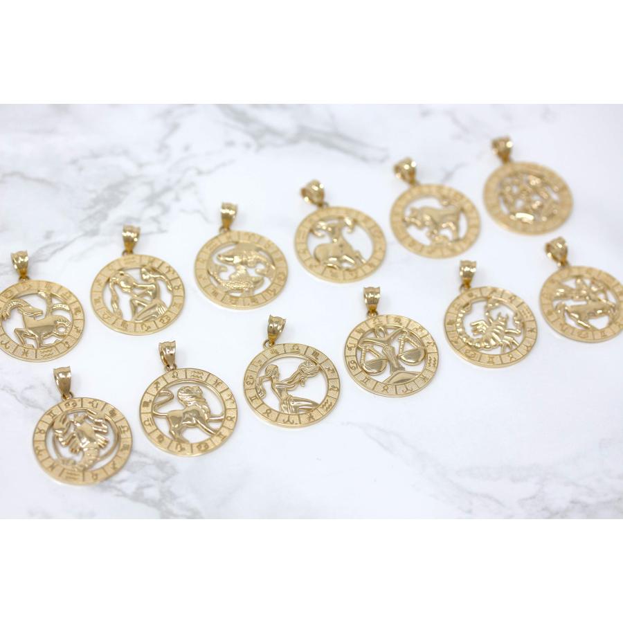 【並行輸入品】CaliRoseJewelry 14Kイエローゴールド 星座ペンダントネックレス CaliRoseJewelry 14k Yellの画像