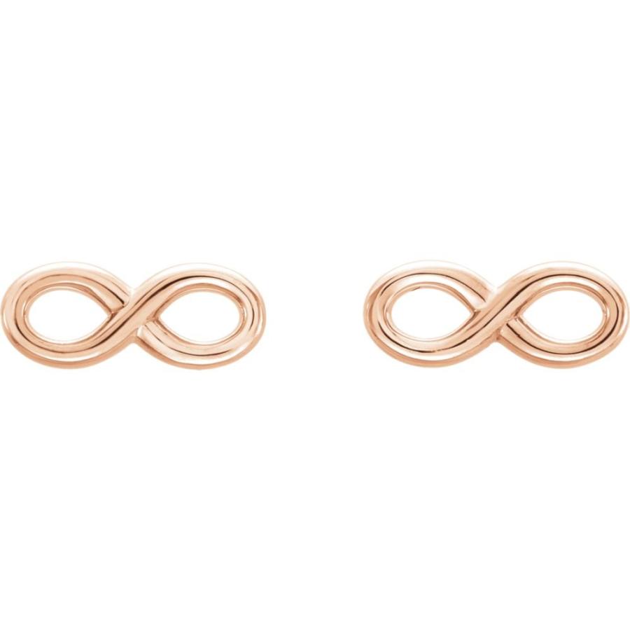 【並行輸入品】FB Jewels 14K Rose Gold Pair Polished Infinity Earrings With Bacの画像