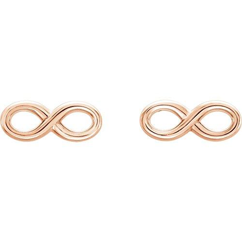 【並行輸入品】FB Jewels 14K Rose Gold Pair Polished Infinity Earrings With Bacの画像
