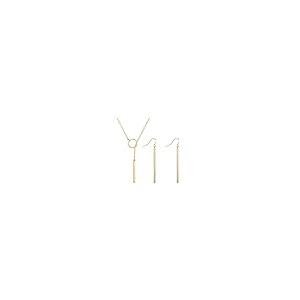 【並行輸入品】3色 ハンドメイド ブラシ メタル 幾何学模様サークルバー Y曲線 ジュエリー ダングルピアス ネックレス ジュエリーセット ゴーの画像