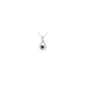 【並行輸入品】ダイアモンド ナチュラル & 認定宝石 & ダイヤモンド ドロップ ネックレス 14K ホワイトゴールド | SI1 SI2 品質の画像