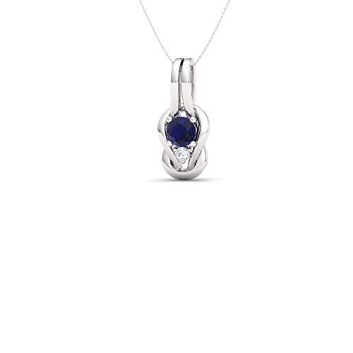 【並行輸入品】Diamondere 天然認定宝石とダイヤモンド インフィニティノット プチネックレス 14Kホワイトゴールド 0.32カラットペの画像