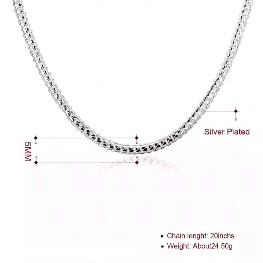 【並行輸入品】Ccy trendy 5mm 18 inches 925 Sterling Silver Plated Chain Neckla_6