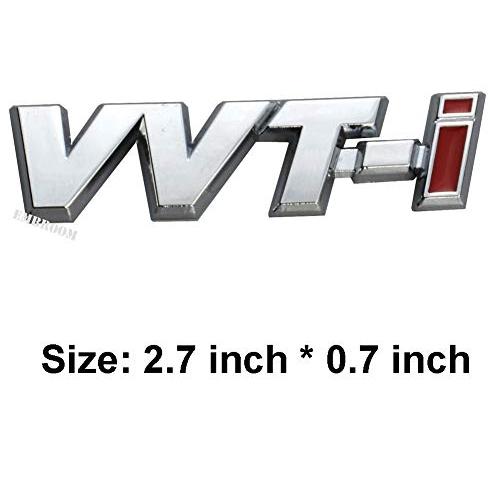 【並行輸入品】VVT Iエンブレムバッジ3Dメタル車サイドフェンダーリアトランクロゴステッカーデカール 2個セット シルバー EmbRoom 2の画像