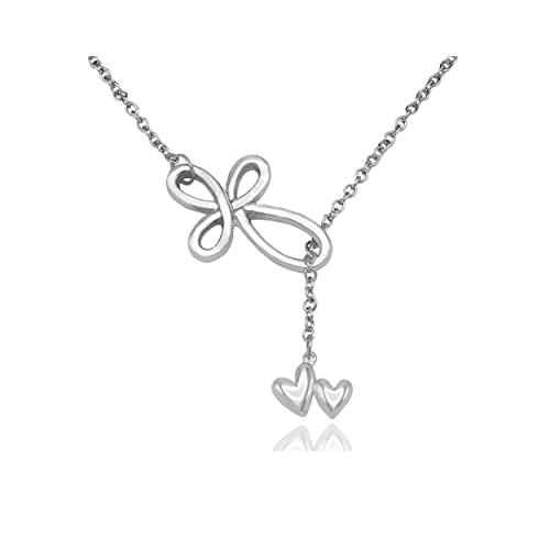 【並行輸入品】Quan Jewelry インフィニティクロスと2つのハートペンダントネックレス、宗教的なジュエリー、女性へのギフト、インスピレー_7