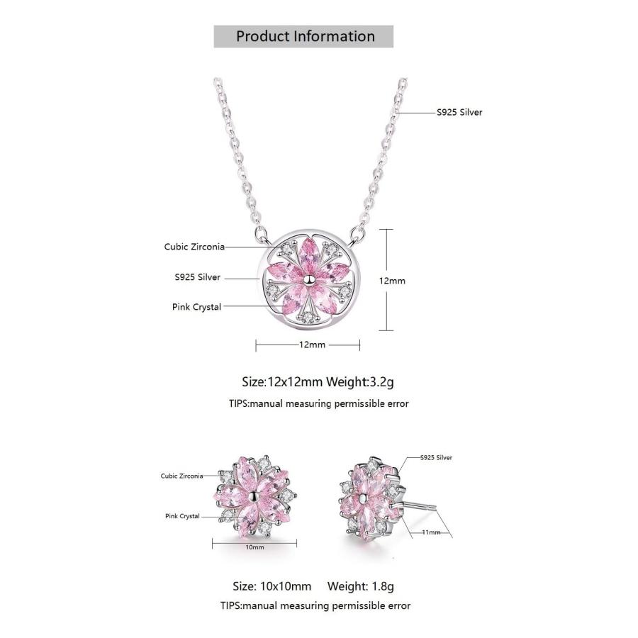 【並行輸入品】Lam Sence スターリングシルバー 桜の花 ジュエリー レディース ガールズ Lam Sence Sterling Silv