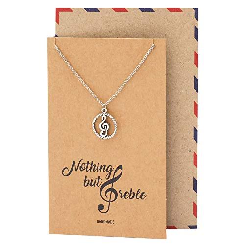 【並行輸入品】Quan Jewelry ミュージカルネックレス ミュージシャンへのギフトに Gクレフノート 音楽教師 ペンダントチャーム 音楽愛_1
