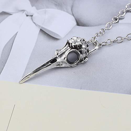 【並行輸入品】MIXIA カラス カラス カラス カラス 鳥 スカル ネックレス ペンダント チャーム ビンテージ シルバー ステートメント チの画像