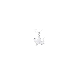 【並行輸入品】宗教ジュエリー 10Kゴールド 降下する聖霊 鳩ペンダントネックレス Solid 10k White Gold Descendin_2