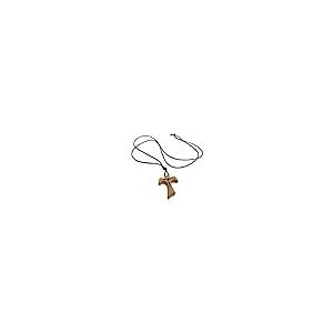 【並行輸入品】MedjugorjeStoneGifts オリーブウッドタウクロスペンダント カトリックネックレス 調節可能なコード付き Medj_2