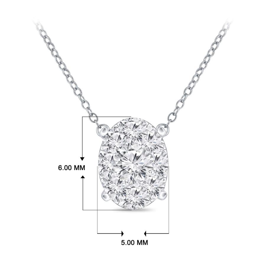 【並行輸入品】ダイヤモンドウィッシュ 14Kゴールド 楕円形ダイヤモンドペンダントネックレス (1/8 3/8カラット、O.ホワイト、I2 I3の画像