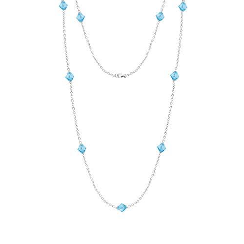 並行輸入品】ブルーカラークリスタルステーションネックレス