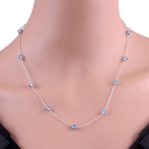 並行輸入品】ブルーカラークリスタルステーションネックレス