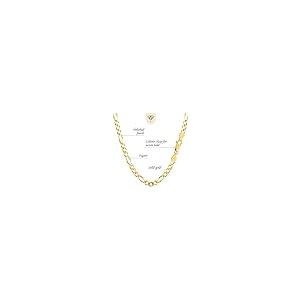 【並行輸入品】14K ソリッドイエローまたはホワイトゴールド 4.5mm ダイヤモンドカット オルタネイト クラシック メンズ フィガロチェーンの画像