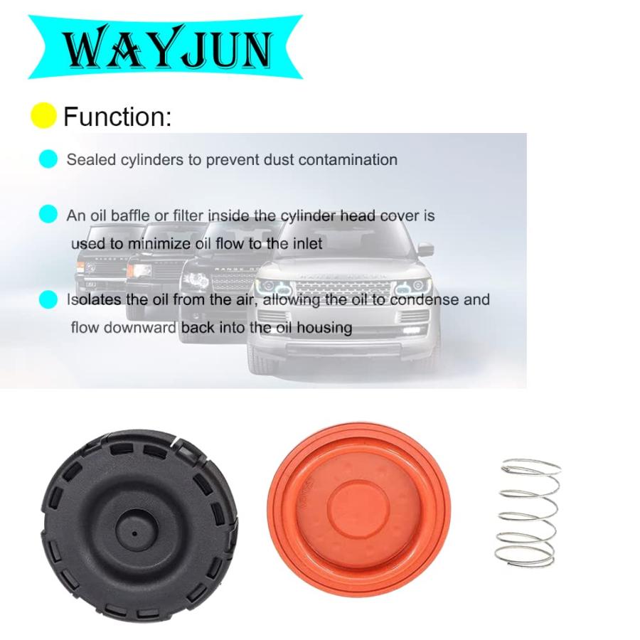 WayJun PCV Vavleカバー 膜キット付き (1個) ランドローバー LR4 レンジローバー & スポーツジャガー XF 並行輸入品