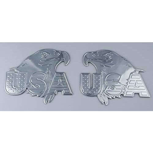 【並行輸入品】USA Eagle クローム仕上げ デカール エンブレム ペア 3D ステッカー 車 バイク 2.8インチ フレキシブル USAの画像