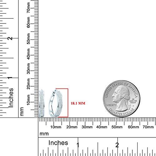 【並行輸入品】The Diamond Deal 10kt White Gold Womens Round Diamond Hoop Earriの画像