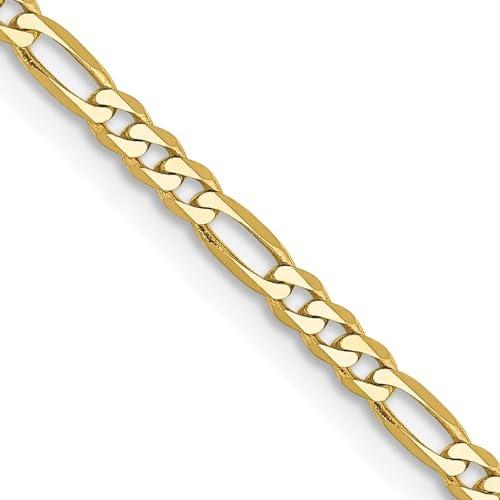 【並行輸入品】10k イエローゴールド 2.2mm フィガロリンクブレスレット Diamond2Deal 10k Yellow Gold 2.2の画像