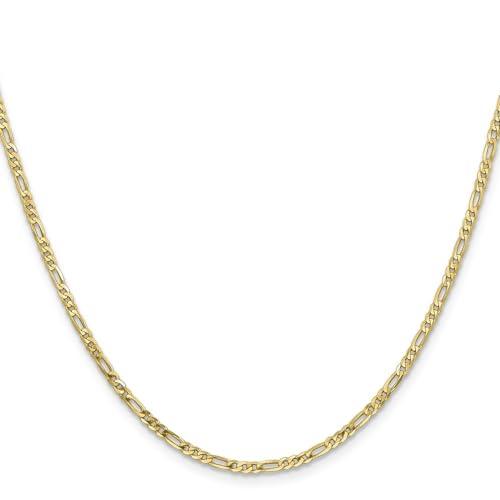 【並行輸入品】10k イエローゴールド 2.2mm フィガロリンクブレスレット Diamond2Deal 10k Yellow Gold 2.2の画像