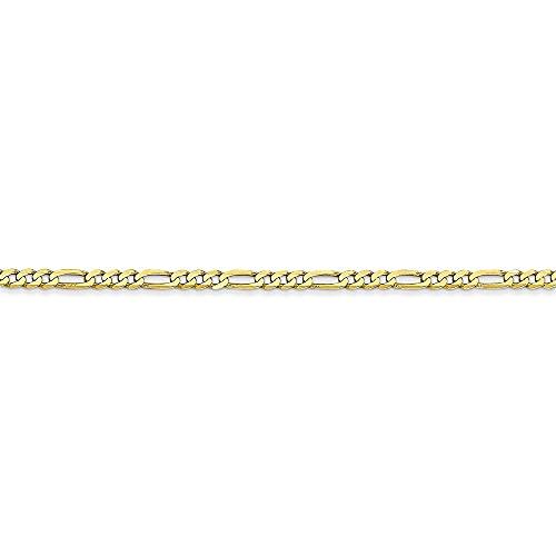 【並行輸入品】10k イエローゴールド 2.2mm フィガロリンクブレスレット Diamond2Deal 10k Yellow Gold 2.2の画像