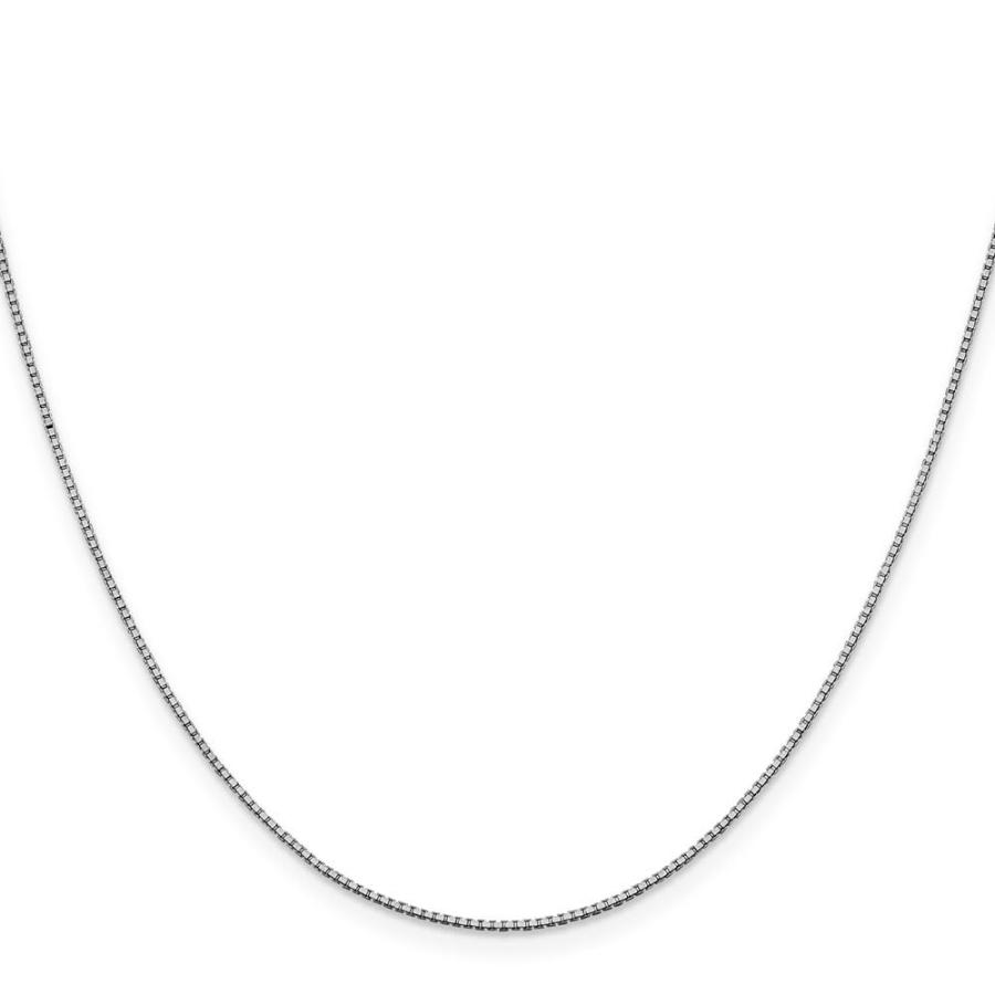 【並行輸入品】Diamond2Deal 10K ホワイトゴールド 1mm ボックスチェーンネックレス ロブスタークラスプ 22インチ 男女兼用の画像