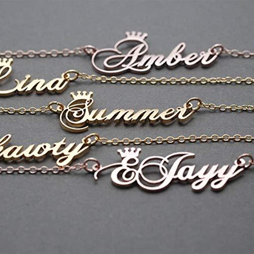 【並行輸入品】Novgarden Personalized Name Necklace with Crown, 18K Gold Customの画像