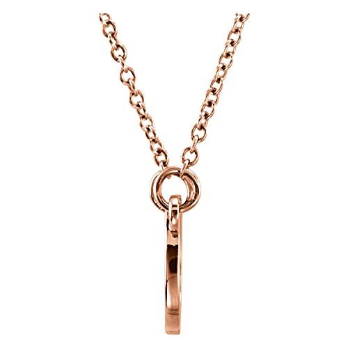 【並行輸入品】Diamond2Deal 14K 18Kゴールドまたはスターリングシルバー 小さな豪華な蹄鉄ペンダント 16 18インチ ネックレの画像