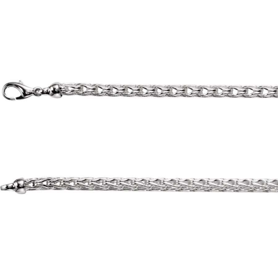 【並行輸入品】Diamond2Deal スターリングシルバー 4.5mm ソリッドウィートチェーンネックレス 20チェーンネックレス メンズ レの画像
