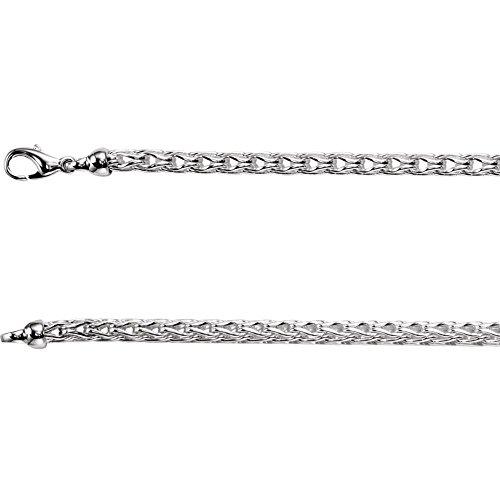 【並行輸入品】Diamond2Deal スターリングシルバー 4.5mm ソリッドウィートチェーンネックレス 20チェーンネックレス メンズ レの画像