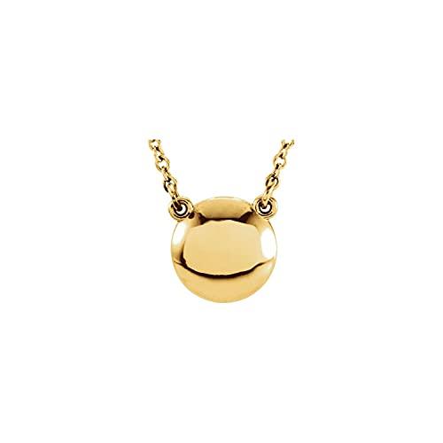 【並行輸入品】Diamond2Deal 14K Yellow Gold Convex Pendant 18" Necklace Fine Jeの画像