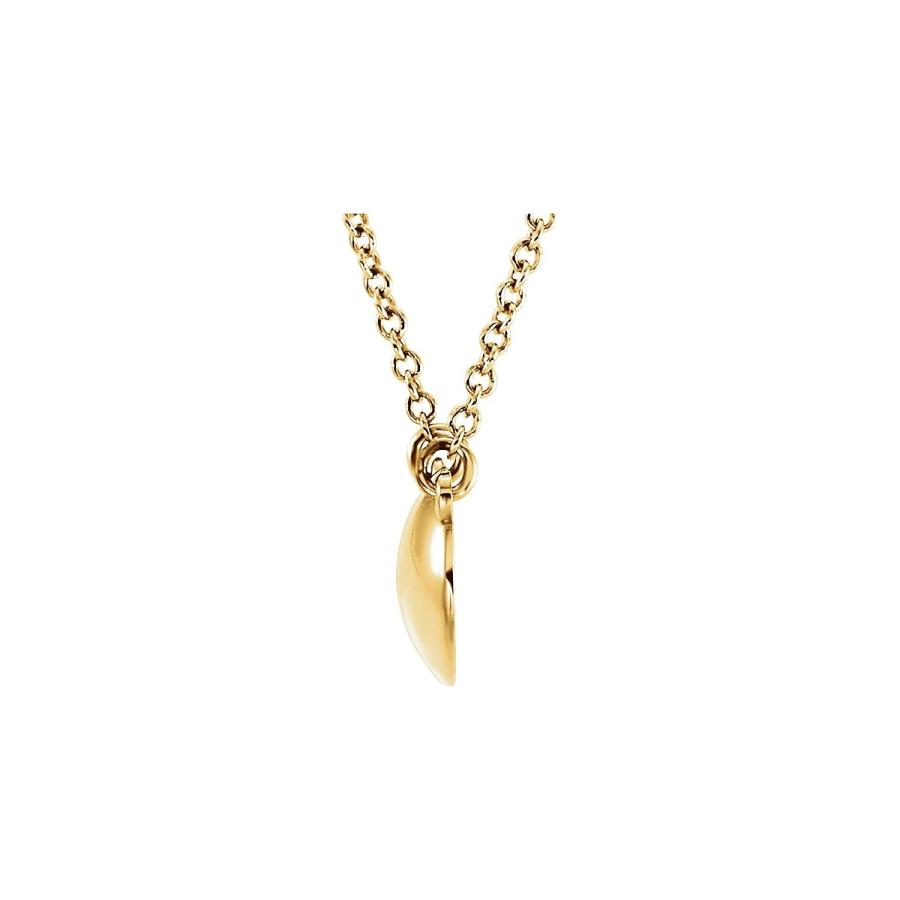 【並行輸入品】Diamond2Deal 14K Yellow Gold Convex Pendant 18" Necklace Fine Jeの画像