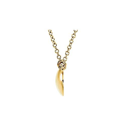 【並行輸入品】Diamond2Deal 14K Yellow Gold Convex Pendant 18" Necklace Fine Jeの画像