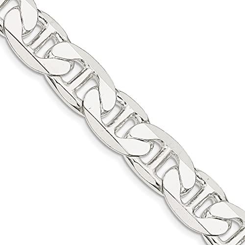 【並行輸入品】925 Sterling Silver 11.5mm Anchor Chain Necklace Pendant Charm Fの画像