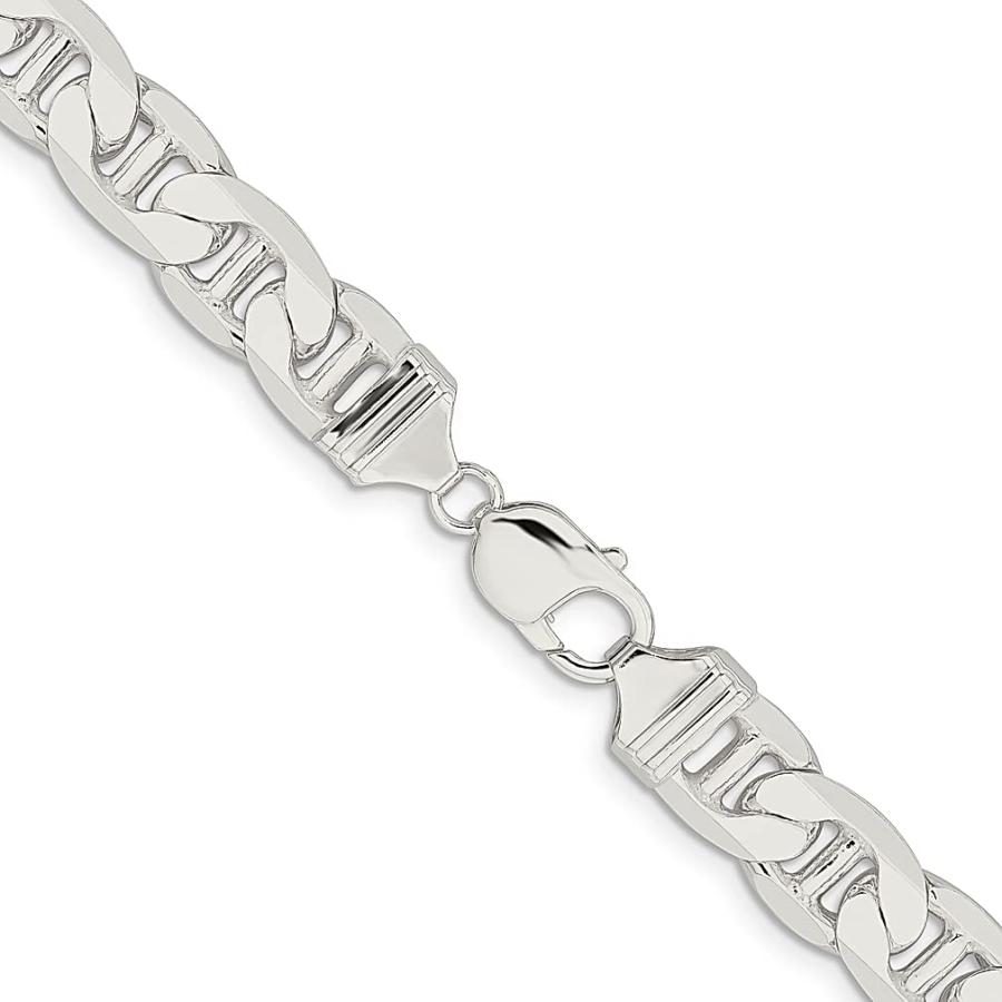 【並行輸入品】925 Sterling Silver 11.5mm Anchor Chain Necklace Pendant Charm Fの画像
