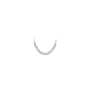 【並行輸入品】925スターリングシルバー 9.5mm パブ フラットリンク フィガロチェーンネックレス 22インチ ペンダントチャーム ファインの画像