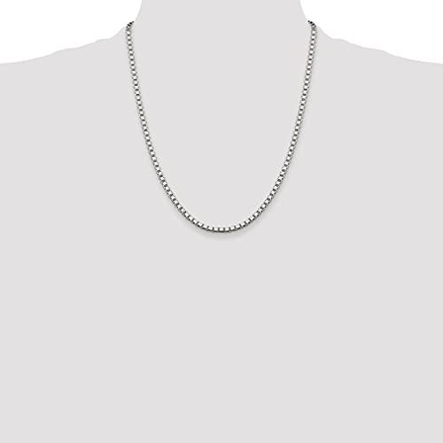 【並行輸入品】925 Sterling Silver 3.25mm Box Chain Necklace Pendant Charm Fine_4