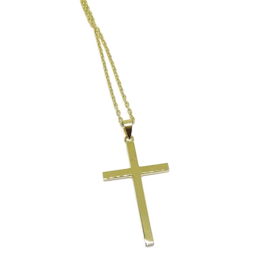【並行輸入品】Never Say Never Large 18k Yellow Gold Cross, 3.2cm high by 2cm wの画像
