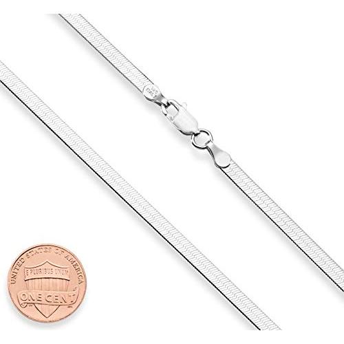 【並行輸入品】Miabella 925スターリングシルバー イタリア製 ソリッド 3.5mm フレキシブル フラット ヘリンボーン チェーンネッ_4