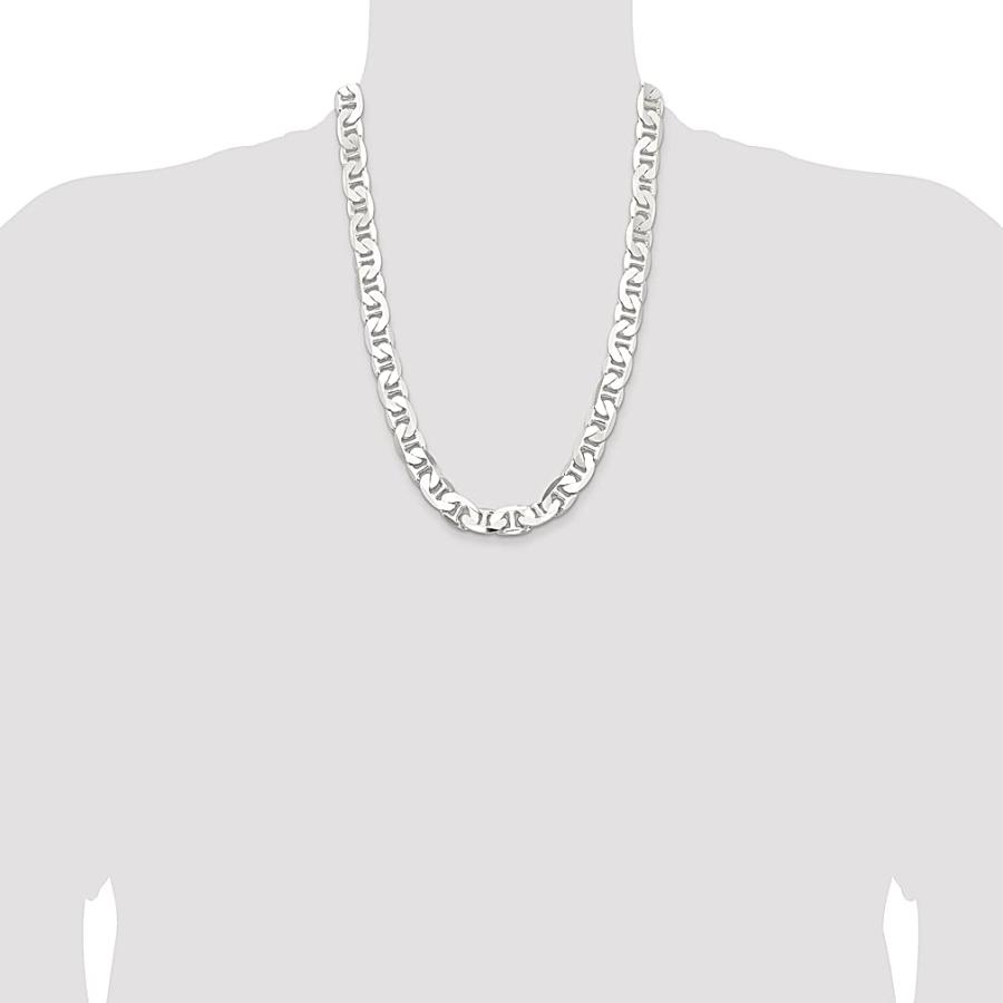 【並行輸入品】925スターリングシルバー 11.5mm アンカーチェーンネックレス ペンダントチャーム ファインジュエリー 女性へのギフトに,の画像