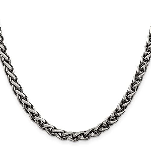 【並行輸入品】925 Sterling Silver Vintage 6mm Round Spiga Chain Necklace Pendaの画像