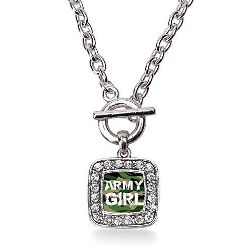 【並行輸入品】Inspired Silver シルバースクエアチャーム 18インチネックレス キュービックジルコニアジュエリー付き， 金属_1