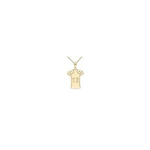 【並行輸入品】Sports Charms 認定 10K イエローゴールド カスタマイズ フットボール ジャージ ネックレス あなたの名前と番号付の画像